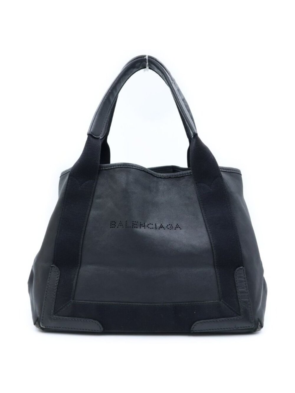 Balenciaga Navy Cabas S Leather Tote Black